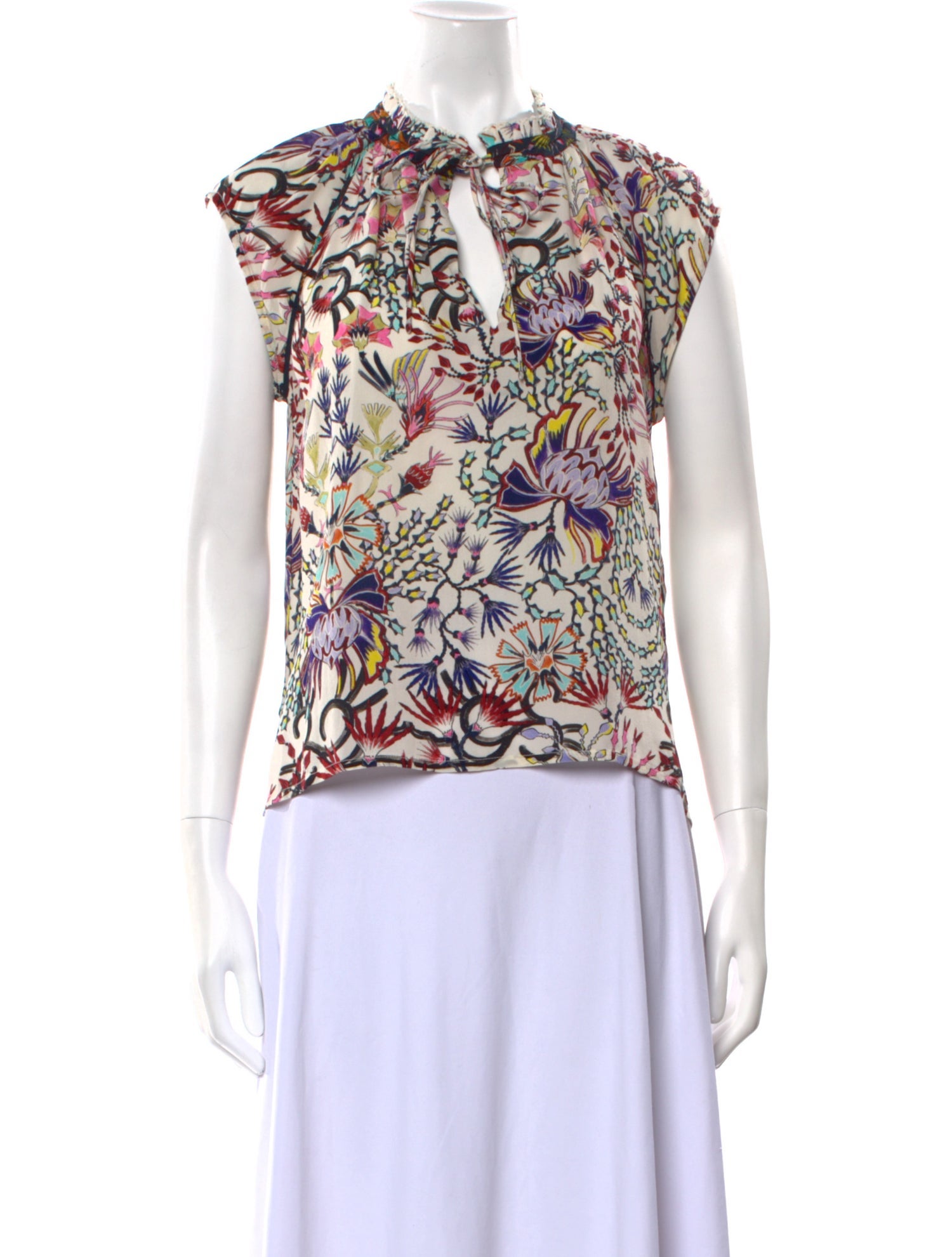 Mariacher Silk Floral Print Blouse