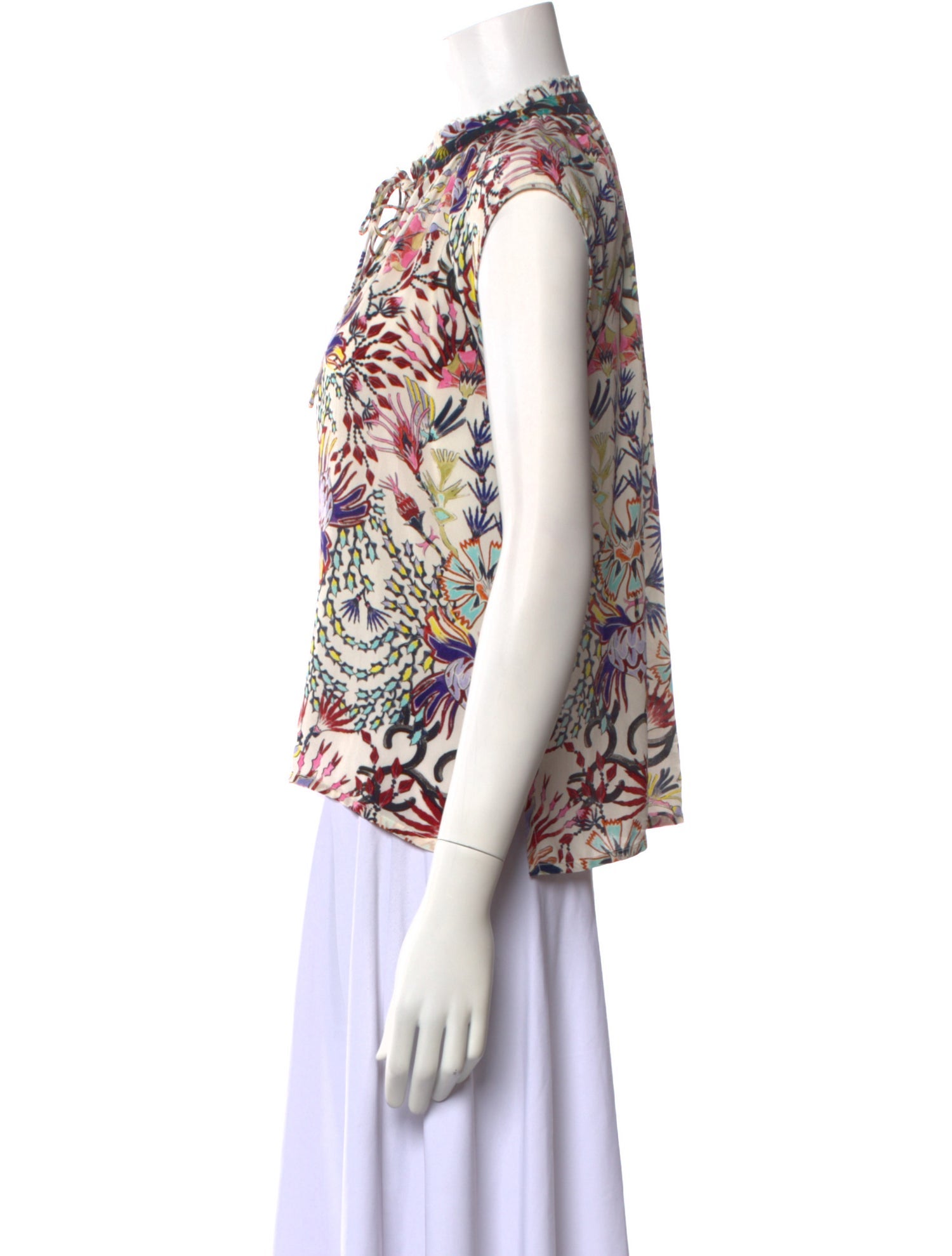 Mariacher Silk Floral Print Blouse