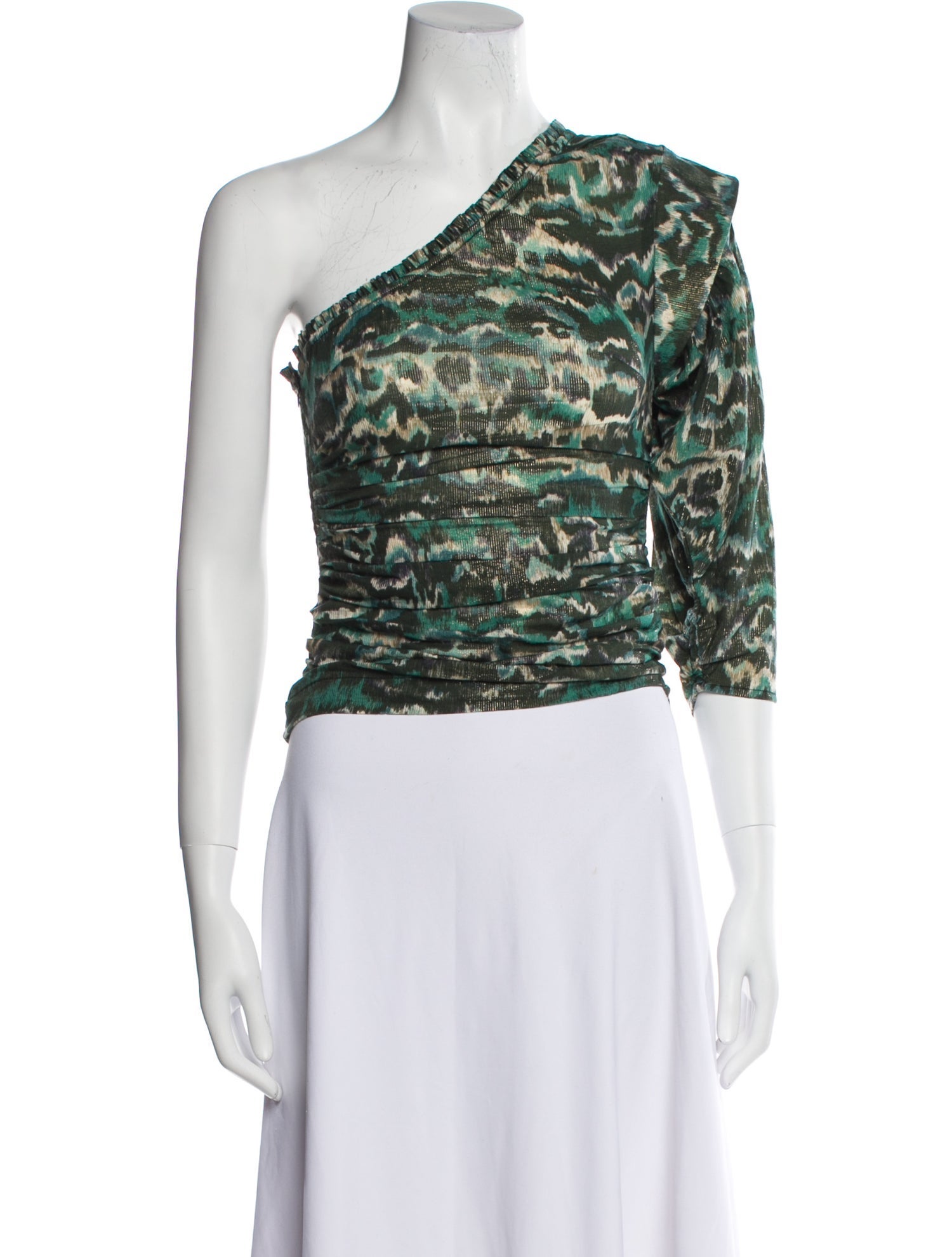 Mariacher Tie-Dye Print One-Shoulder Crop Top w/ Tags