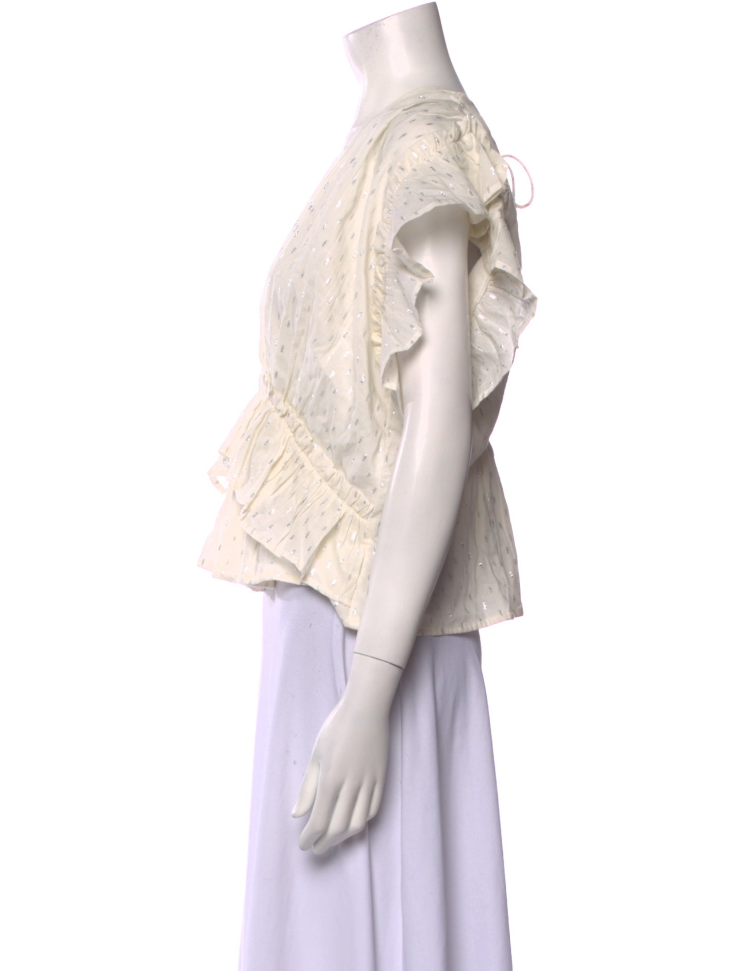 Mariacher V-Neck Short Sleeve Blouse w/ Tags