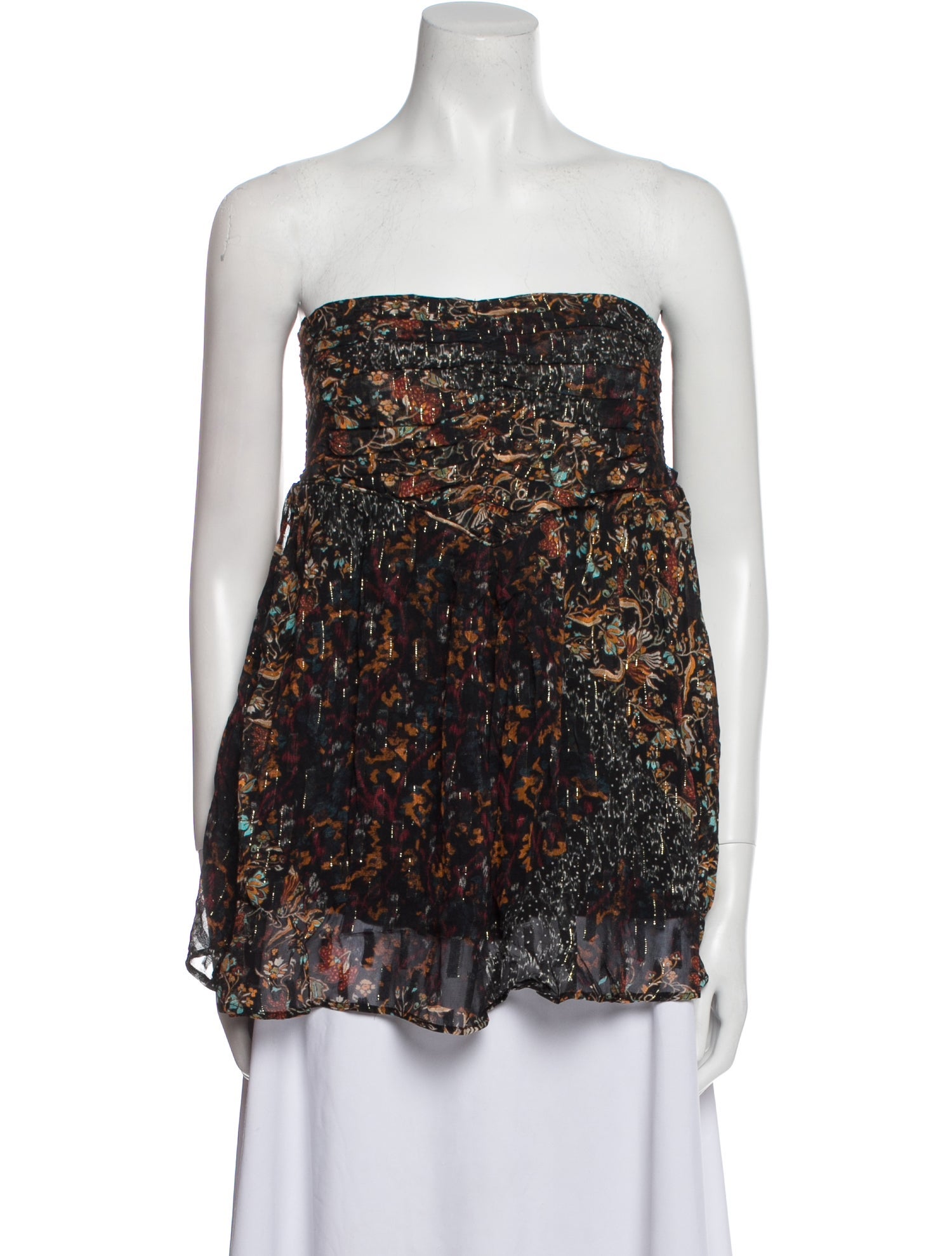 Mariacher Printed Strapless Blouse w/ Tags