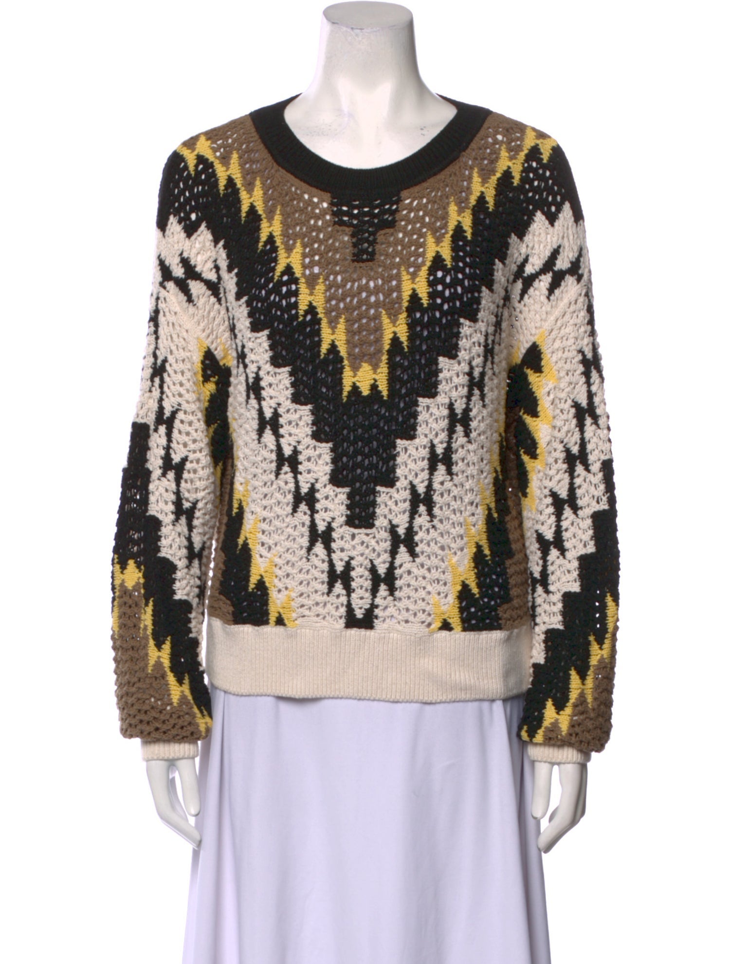Mariacher Printed Scoop Neck Sweater