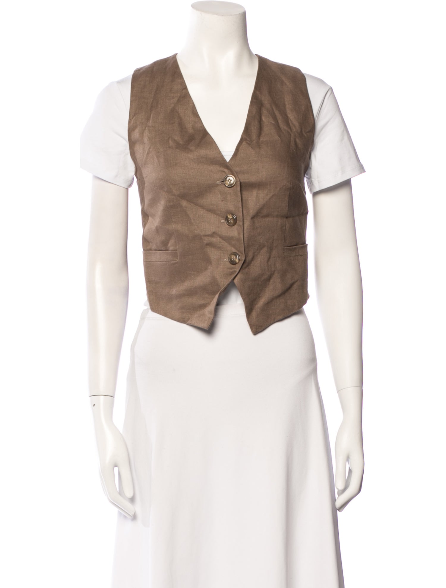 Mariacher V-Neck Short Sleeve Crop Top