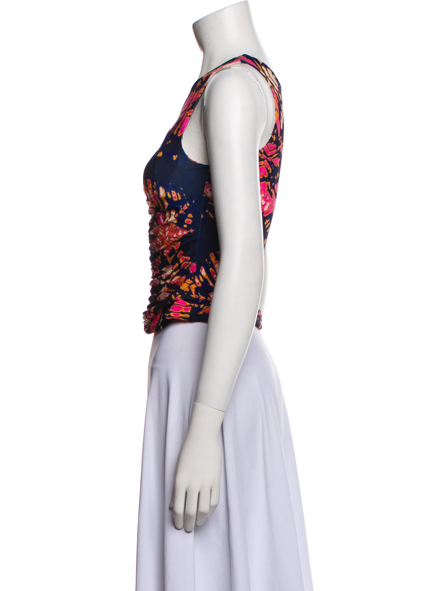 Mariacher Floral Print V-Neck Crop Top
