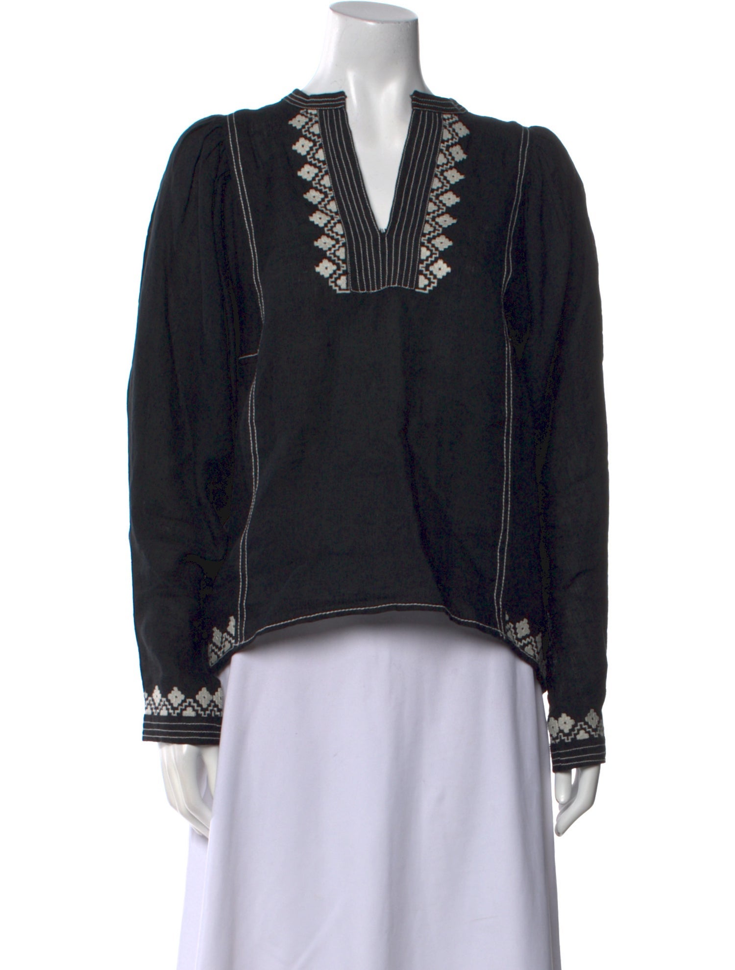 Mariacher Linen V-Neck Blouse