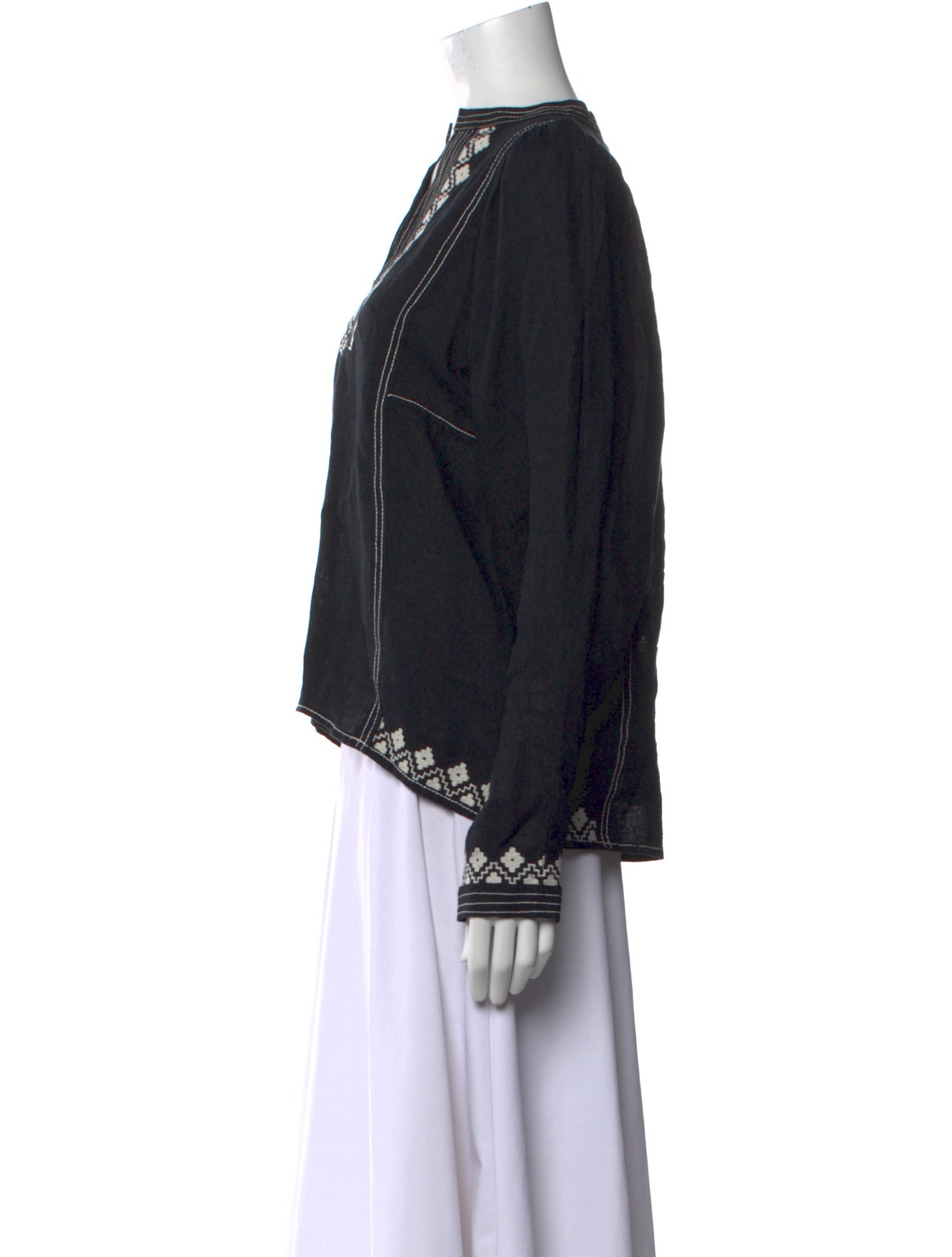 Mariacher Linen V-Neck Blouse