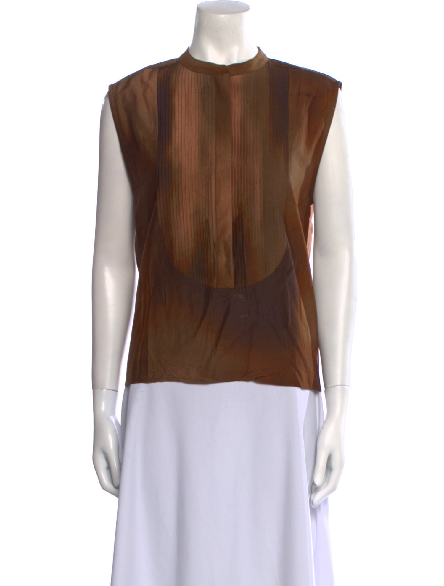 Mariacher Mock Neck Sleeveless Blouse