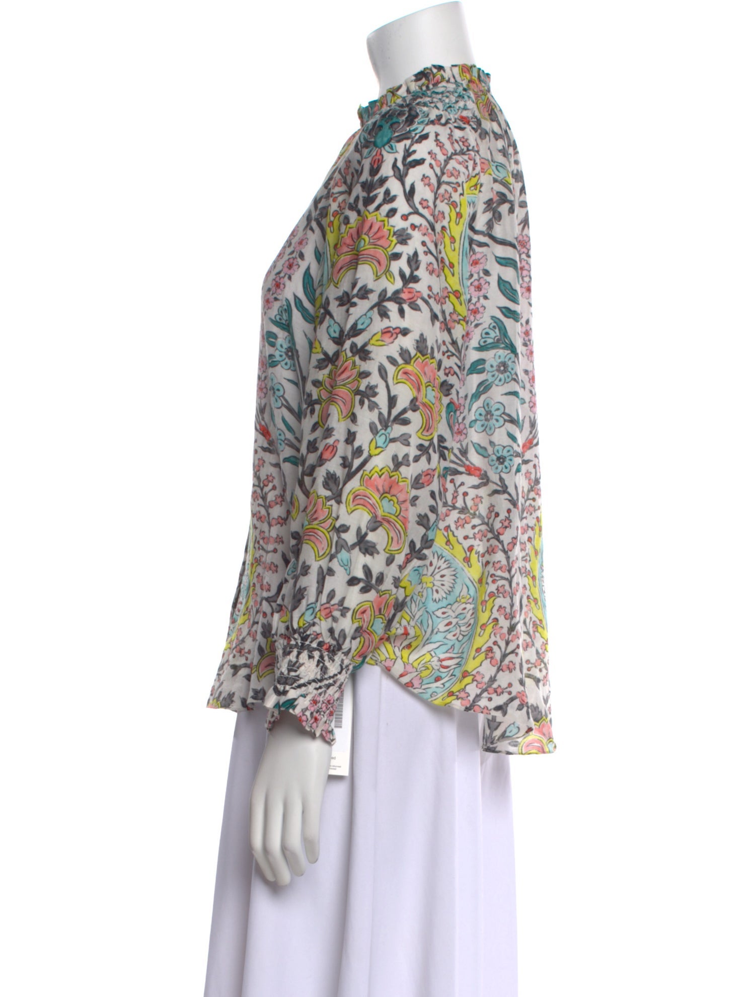 Mariacher Printed Mock Neck Blouse