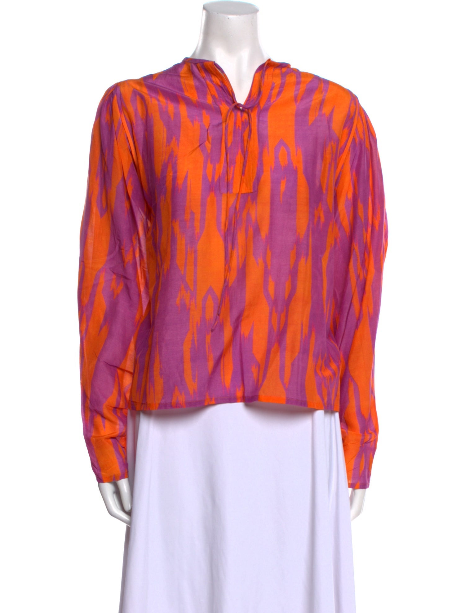 Mariacher Printed V-Neck Blouse