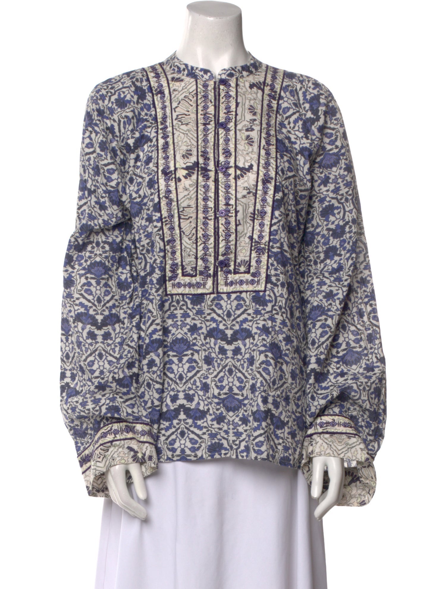 Mariacher Printed Crew Neck Blouse
