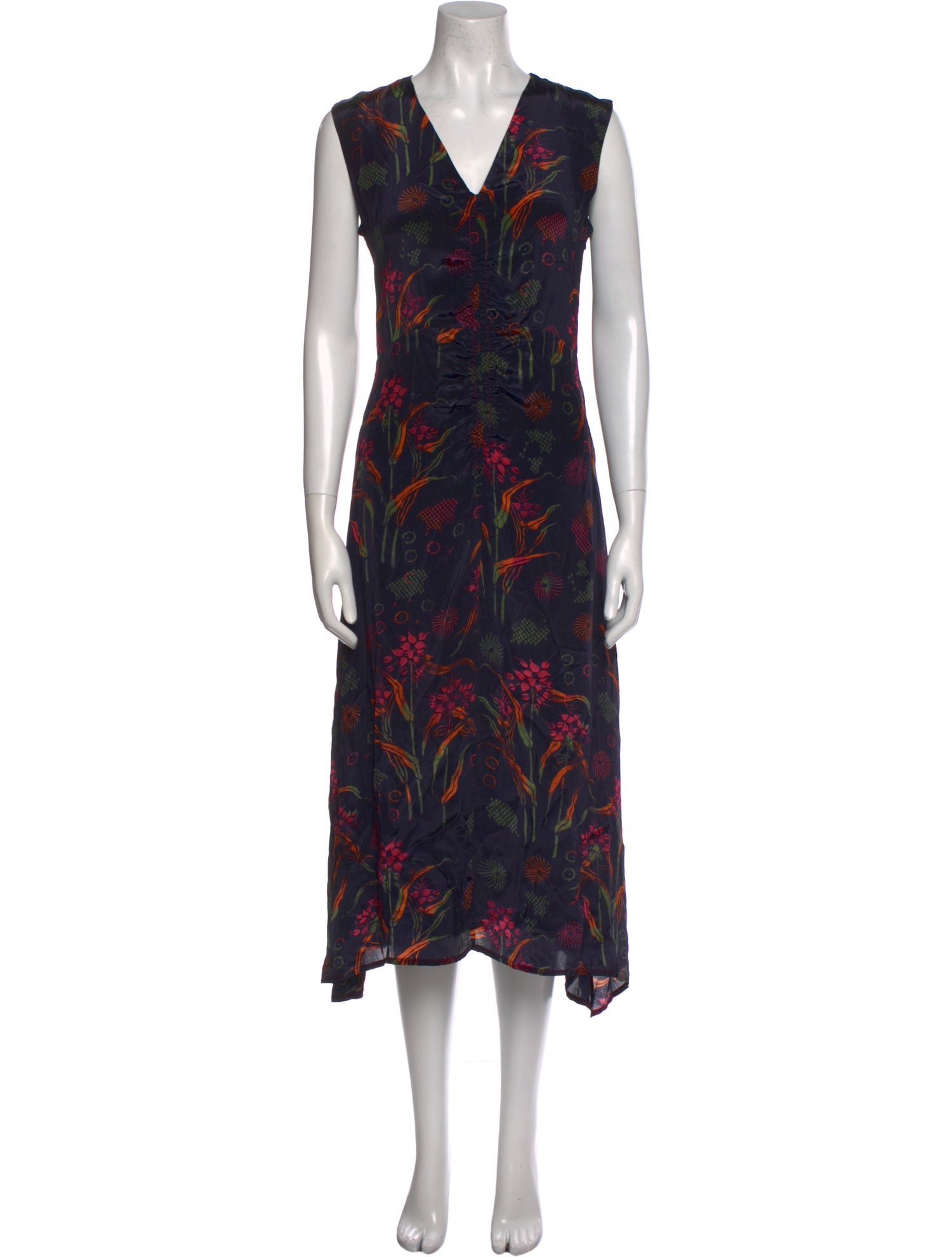 Mariacher Floral Print Midi Length Dress