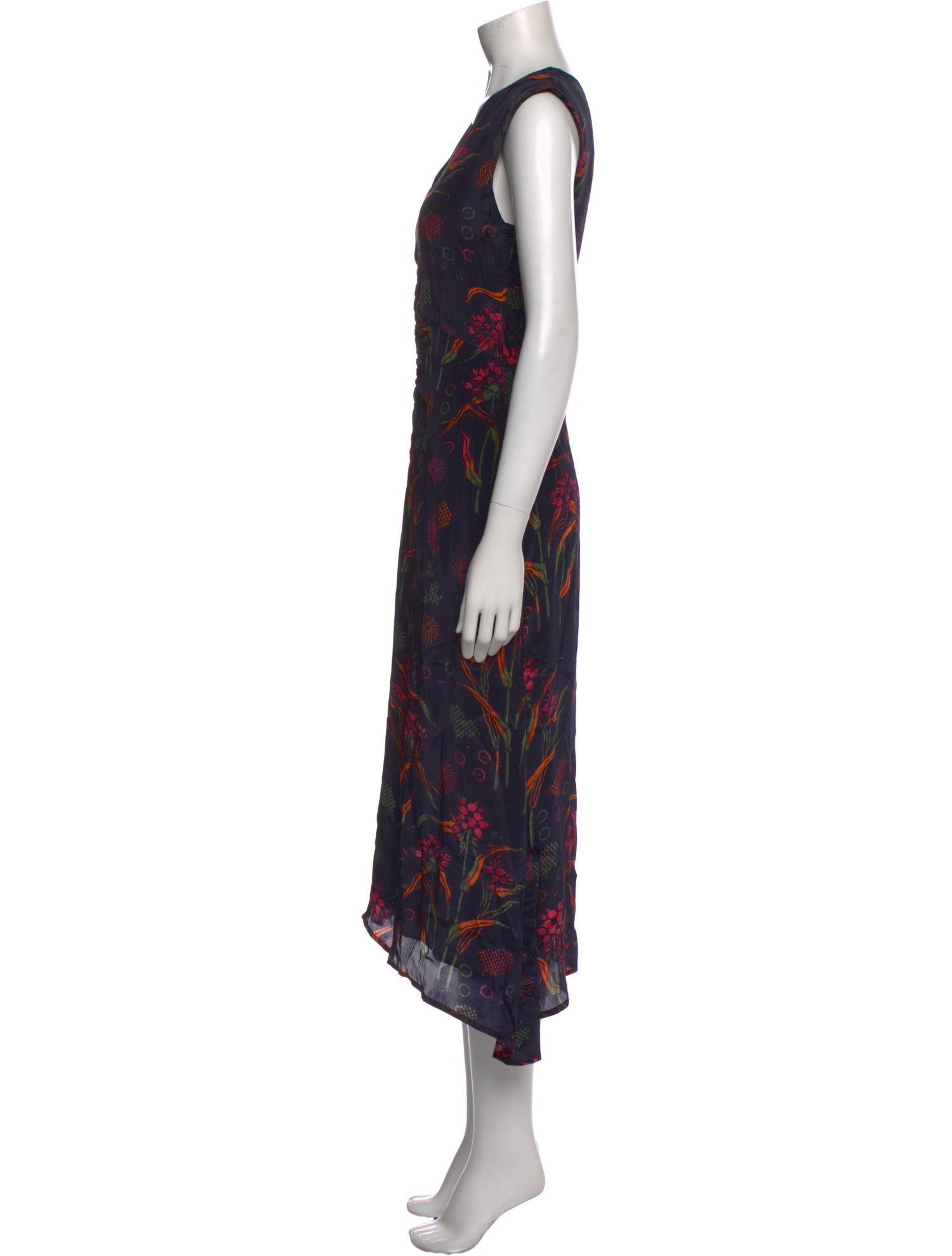 Mariacher Floral Print Midi Length Dress