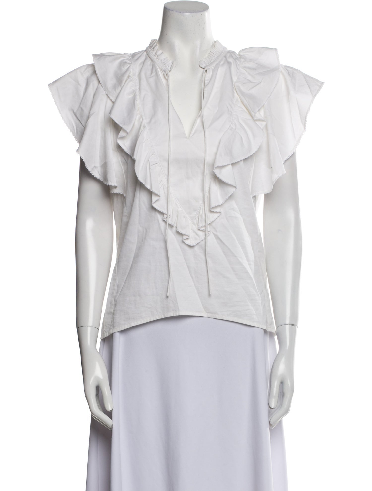 Mariacher V-Neck Short Sleeve Blouse