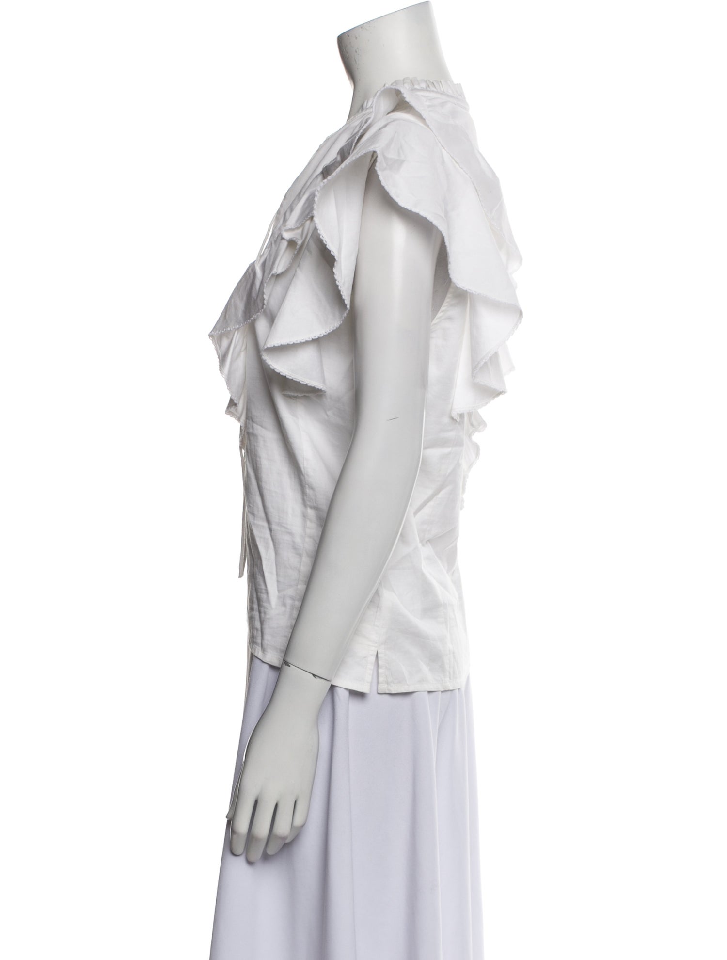 Mariacher V-Neck Short Sleeve Blouse