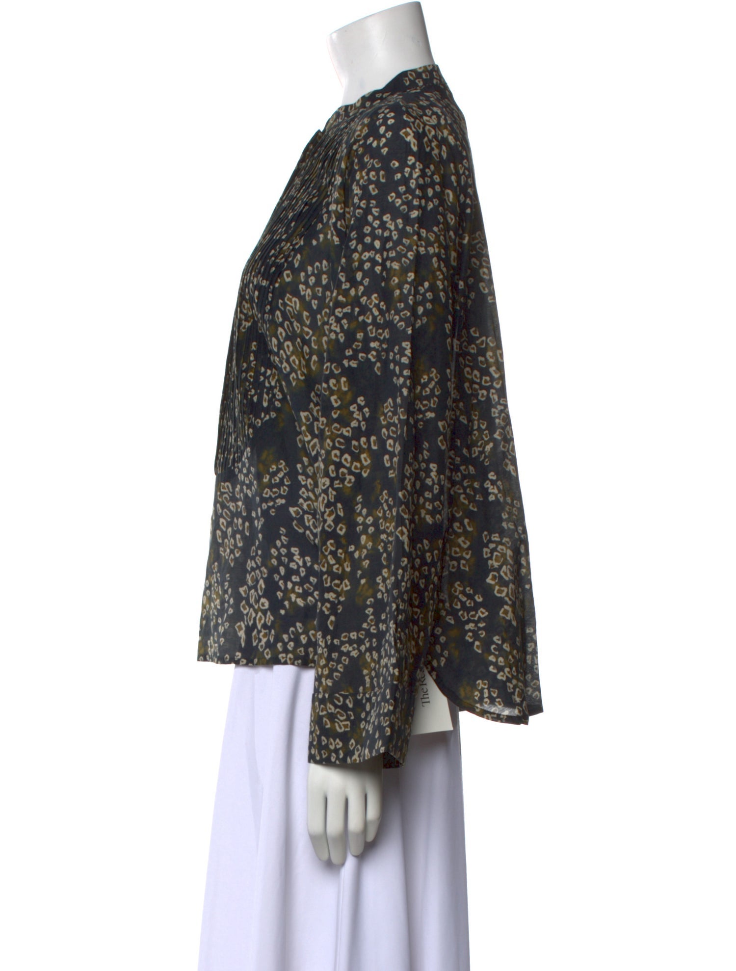 Mariacher Floral Print Mock Neck Blouse