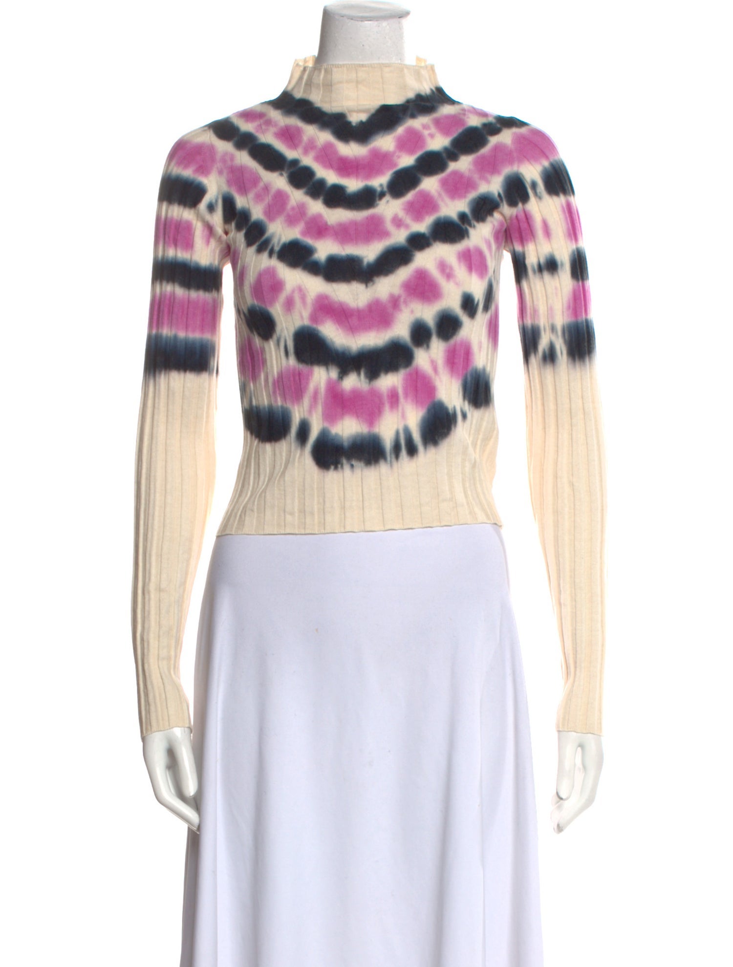 Mariacher Tie-Dye Print Turtleneck Crop Top