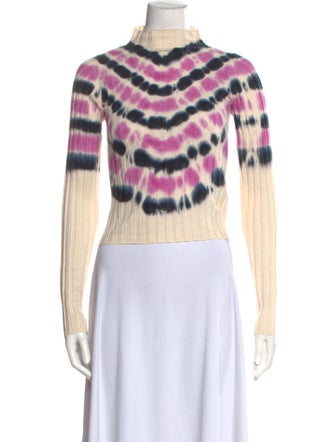 Mariacher Tie-Dye Print Turtleneck Crop Top