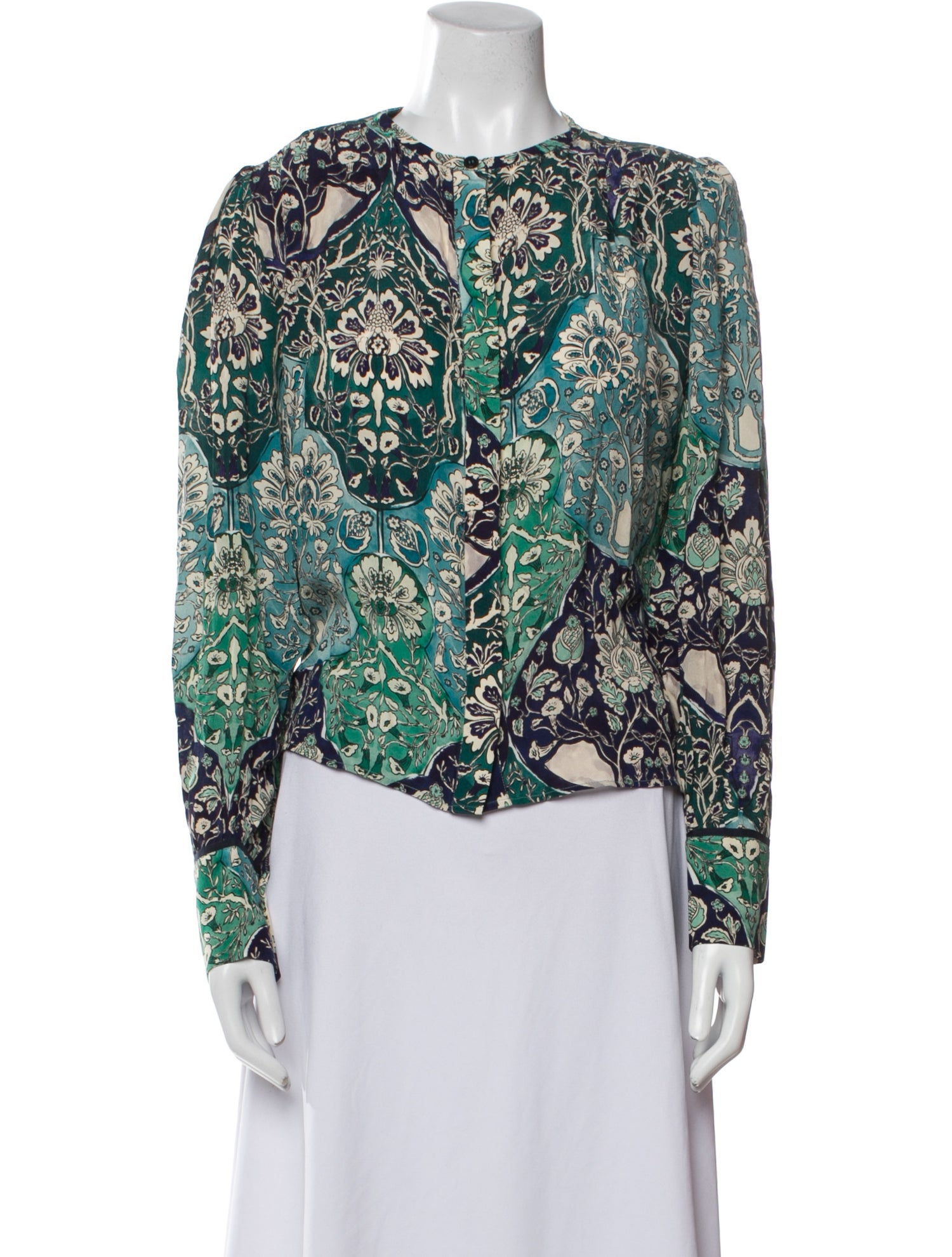 Mariacher Silk Floral Print Blouse