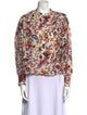 Mariacher Silk Floral Print Button-Up Top
