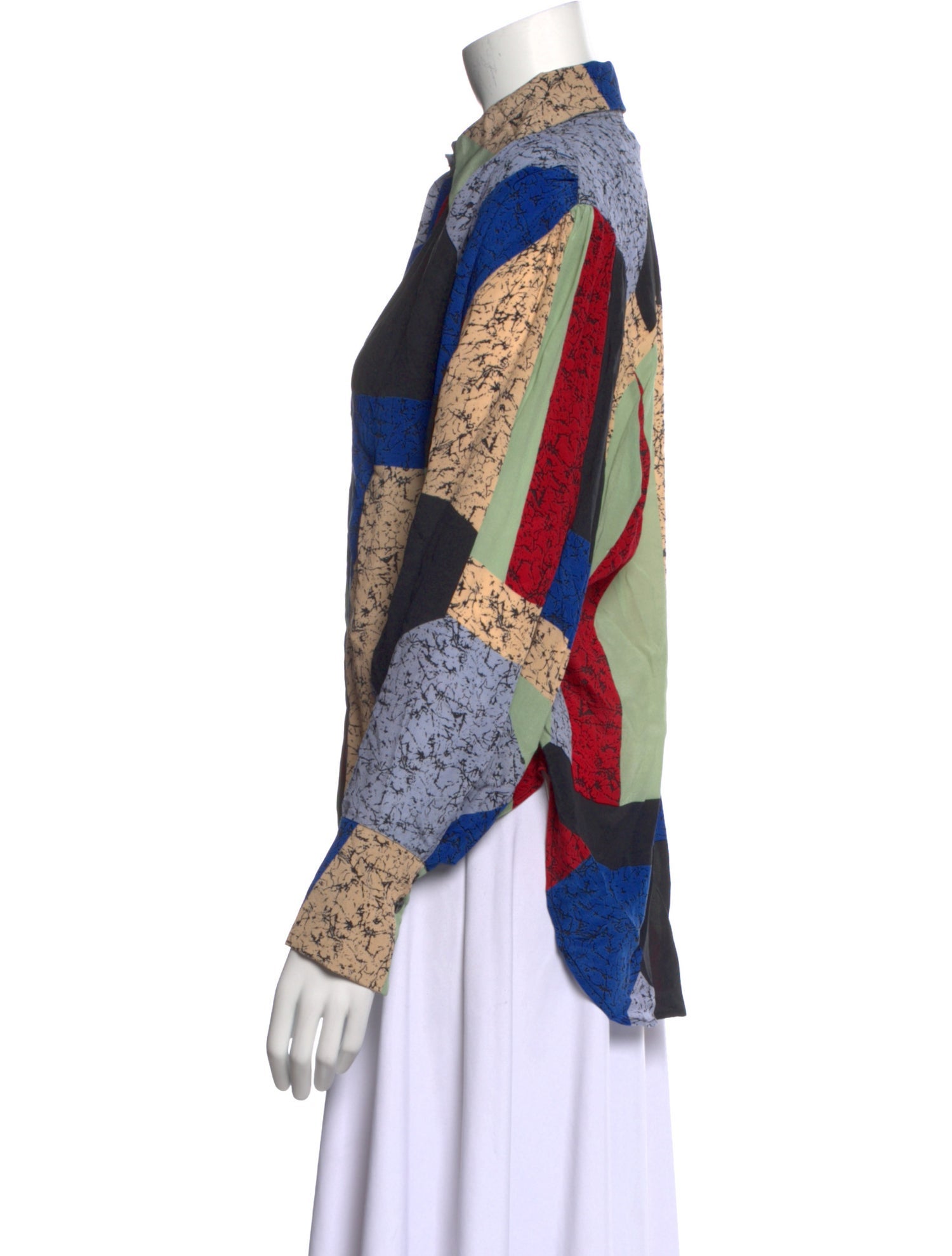 Mariacher Silk Printed Button-Up Top