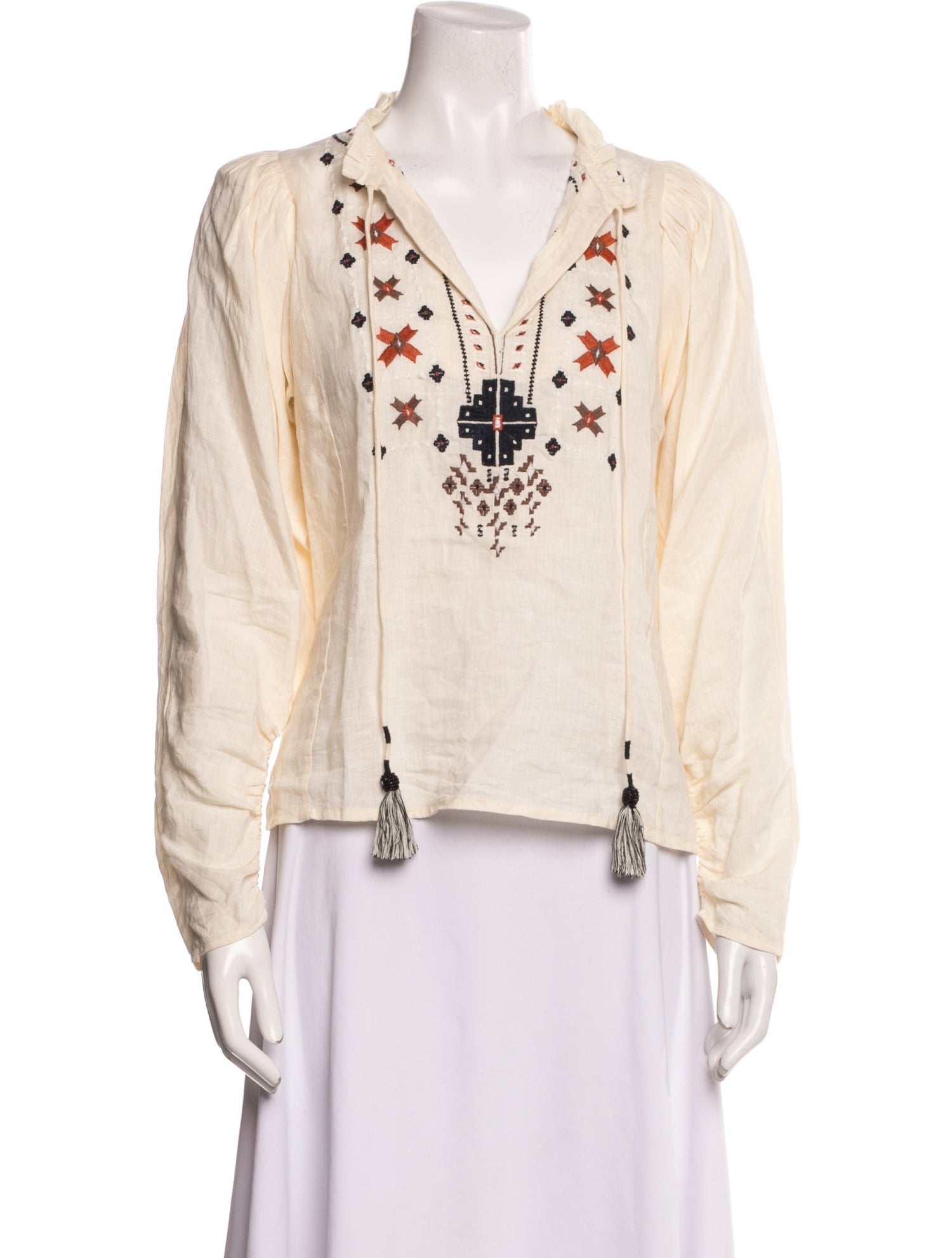 Mariacher Linen V-Neck Blouse