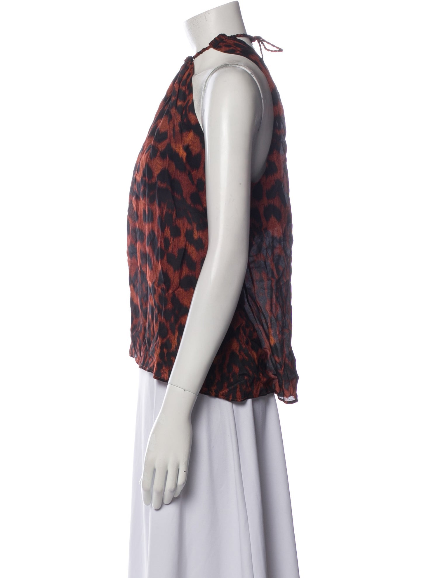 Mariacher Silk Animal Print Crop Top