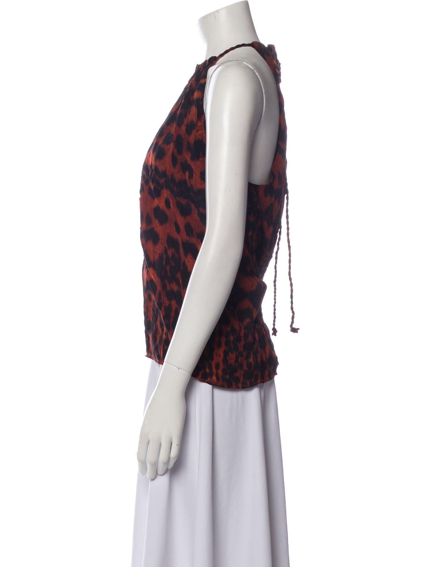 Mariacher Silk Animal Print Crop Top