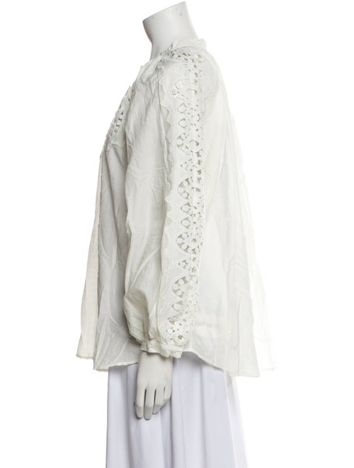 Mariacher Mock Neck Three-Quarter Sleeve Blouse