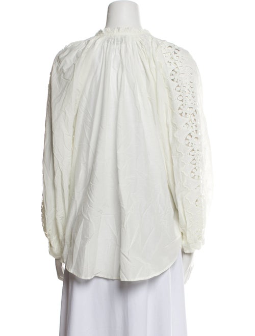 Mariacher Mock Neck Three-Quarter Sleeve Blouse