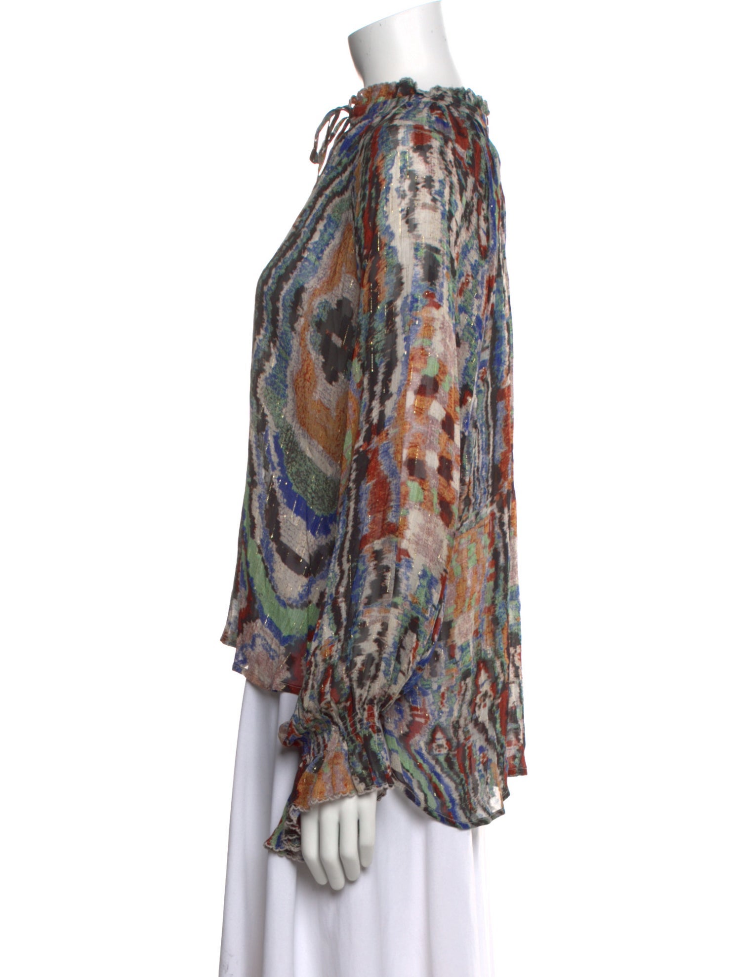 Mariacher Printed Mock Neck Blouse w/ Tags