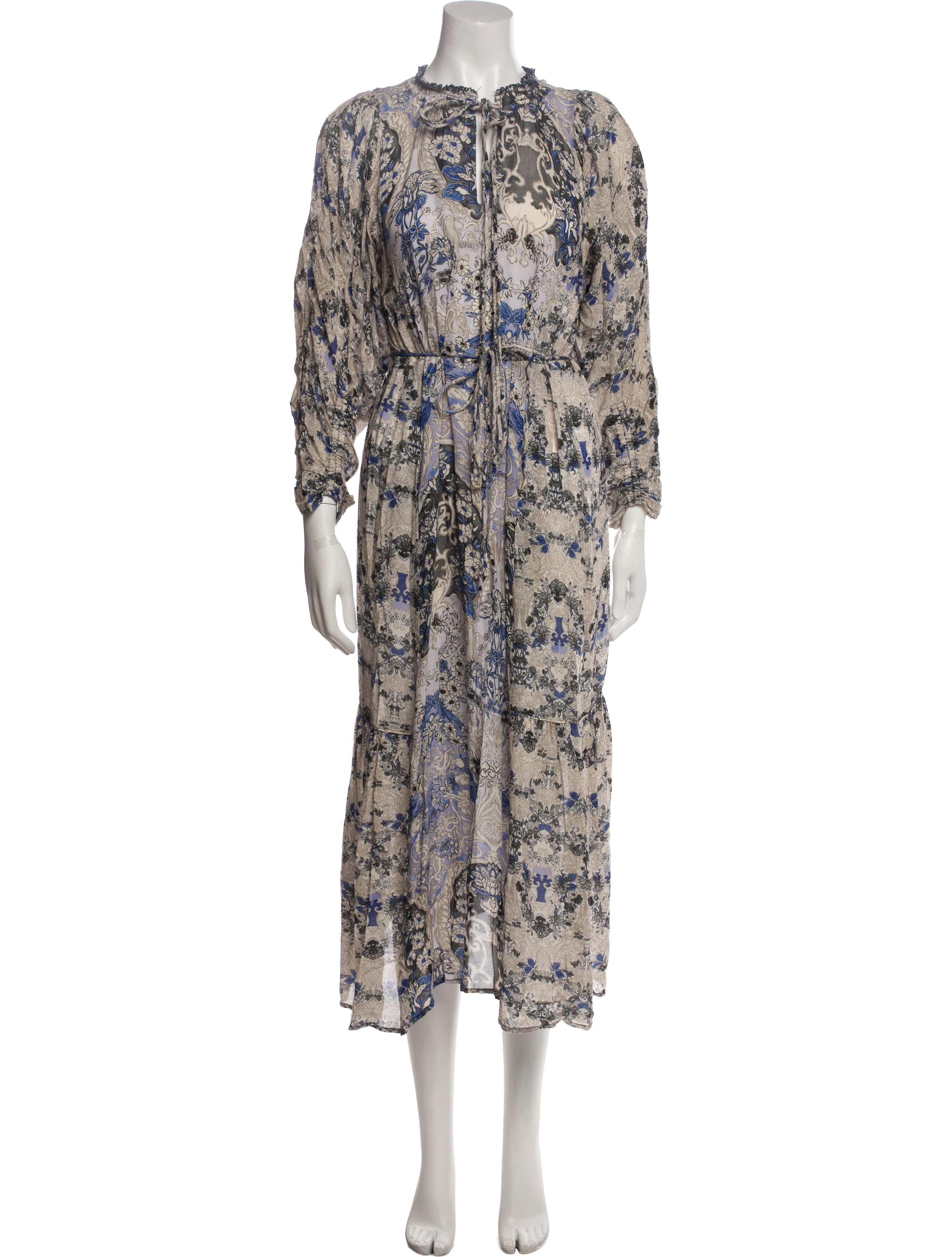 Mariacher Floral Print Midi Length Dress