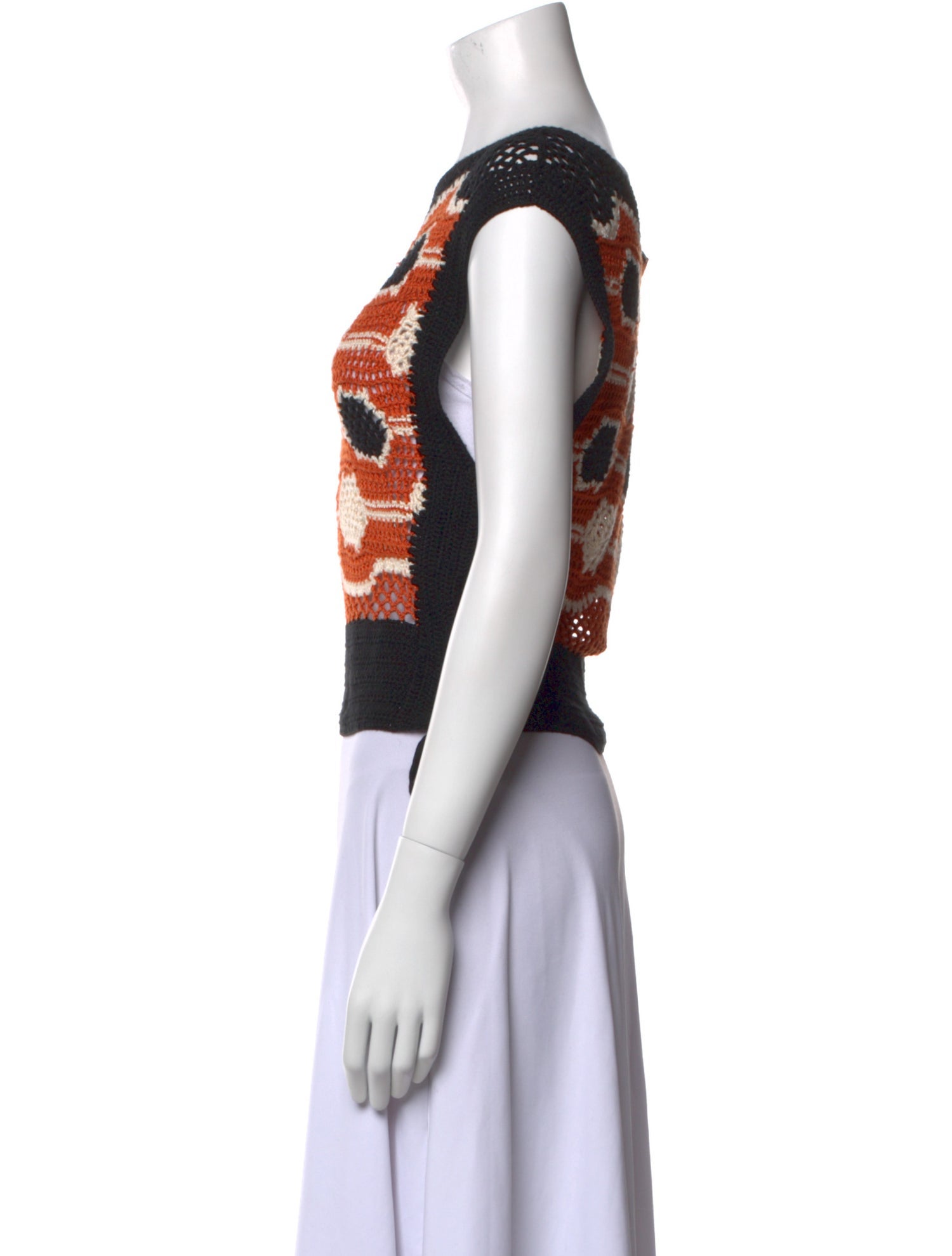 Mariacher Printed Bateau Neckline Crop Top w/ Tags