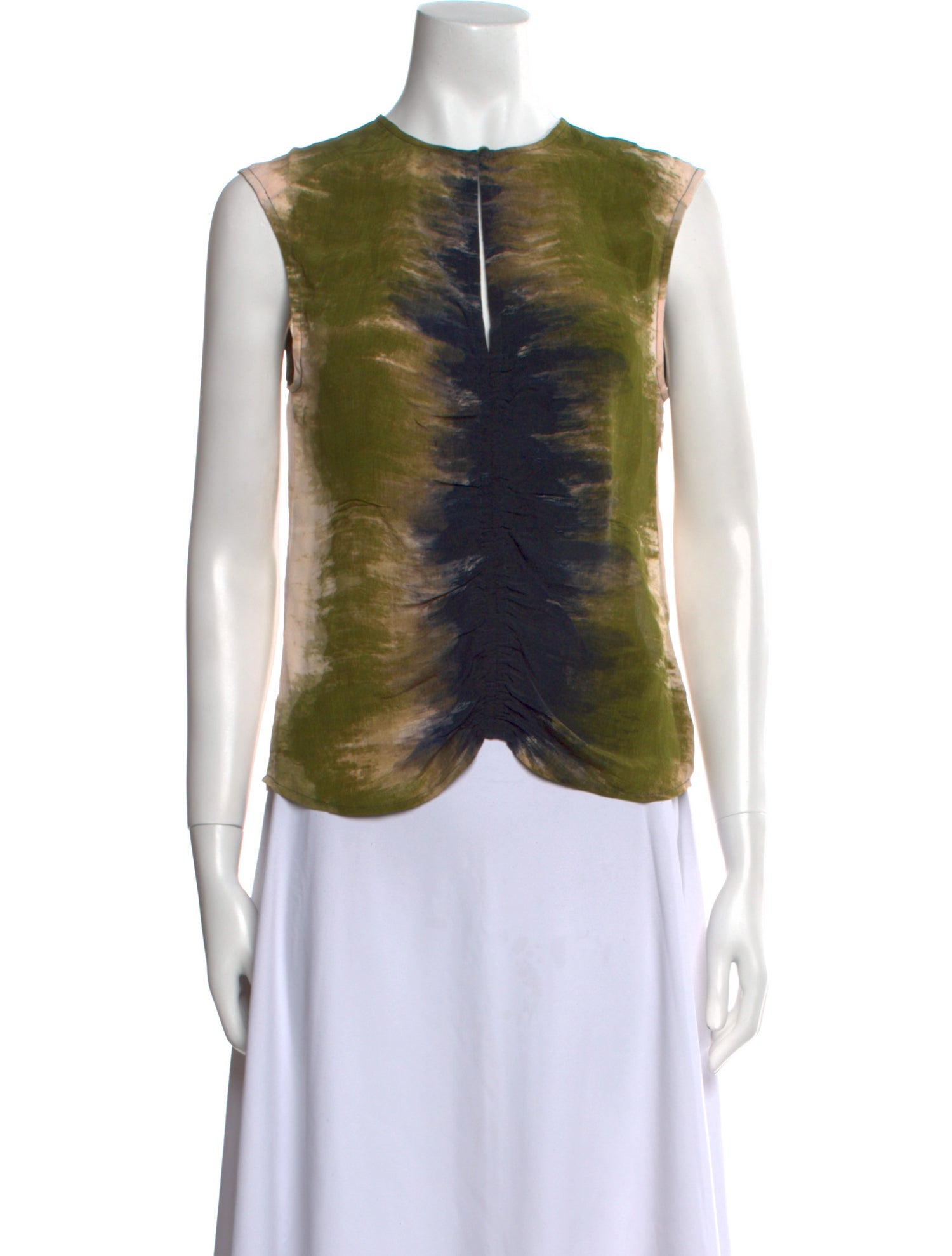 Mariacher Silk Tie-Dye Print Top