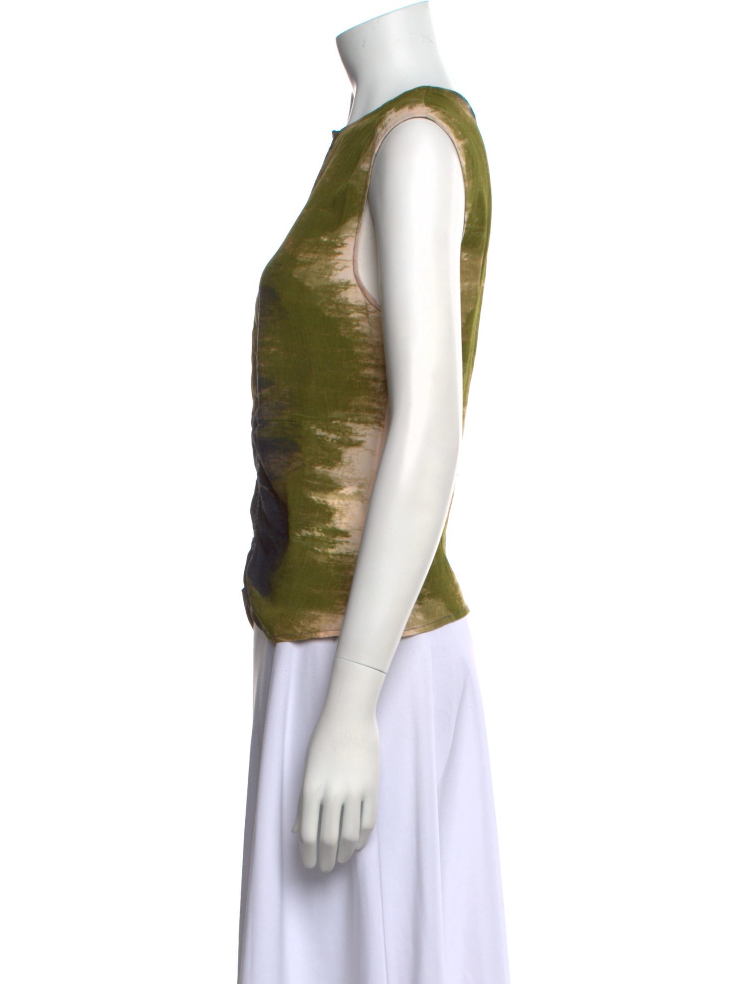 Mariacher Silk Tie-Dye Print Top