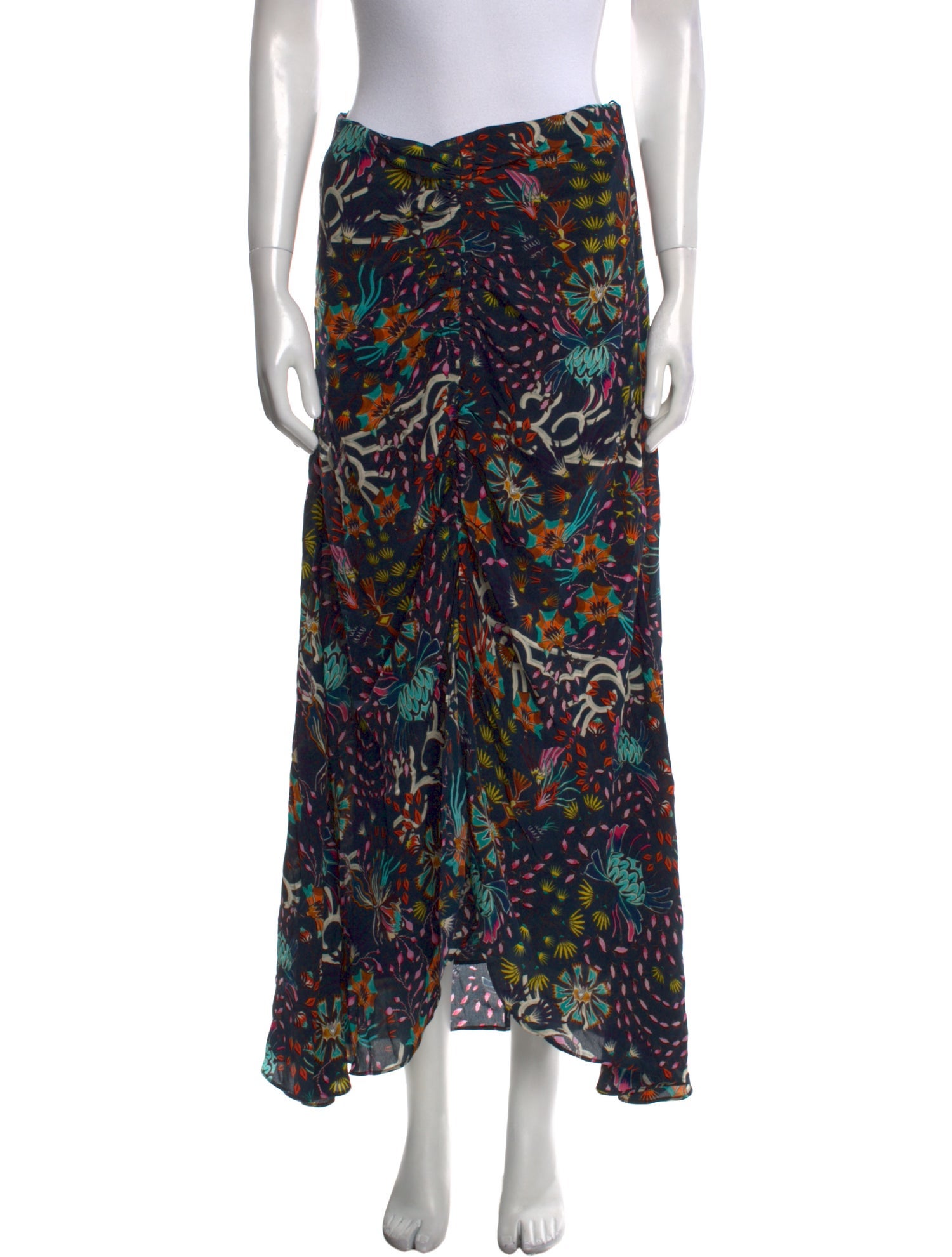 Mariacher Floral Print Midi Length Skirt