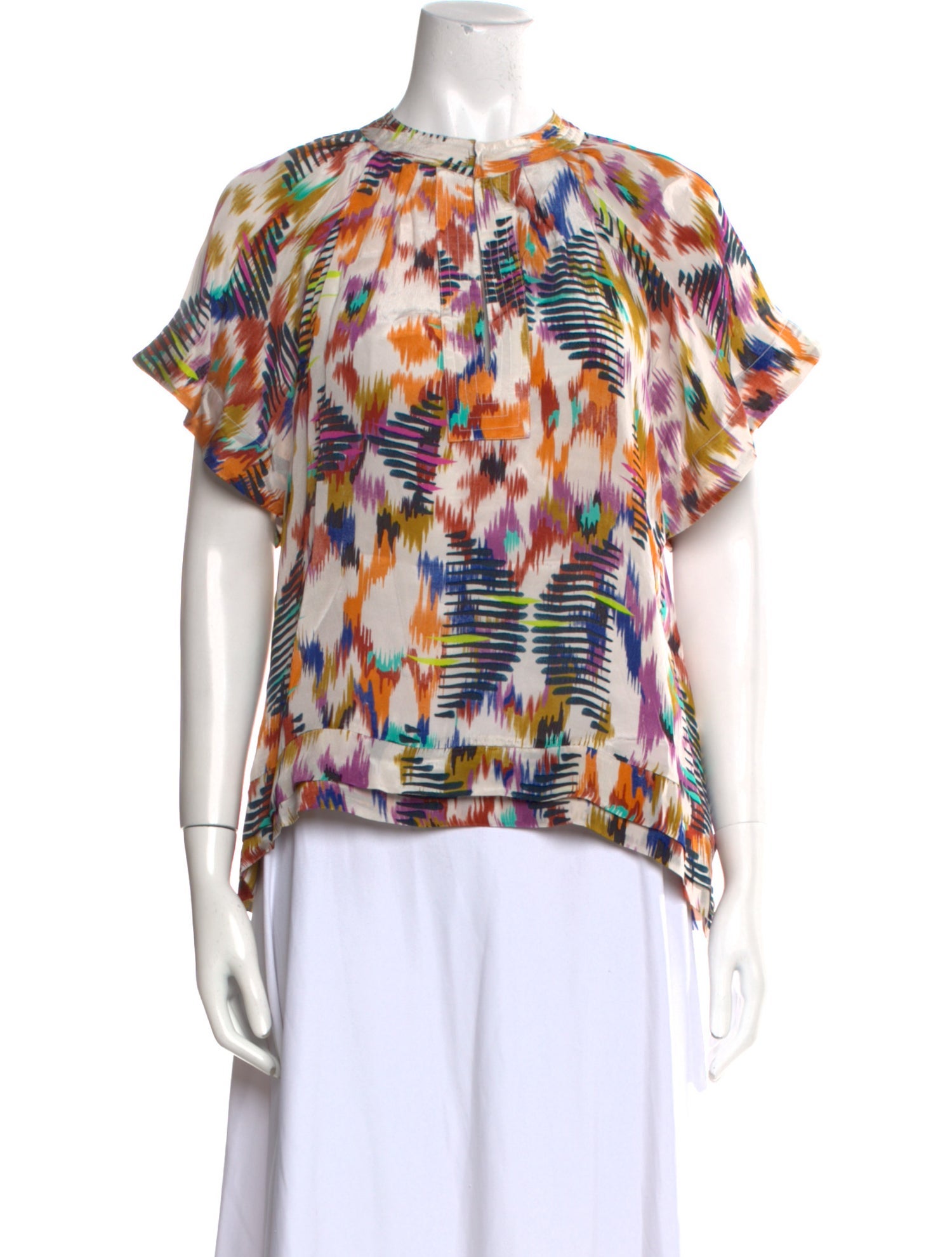 Mariacher Printed Crew Neck Blouse