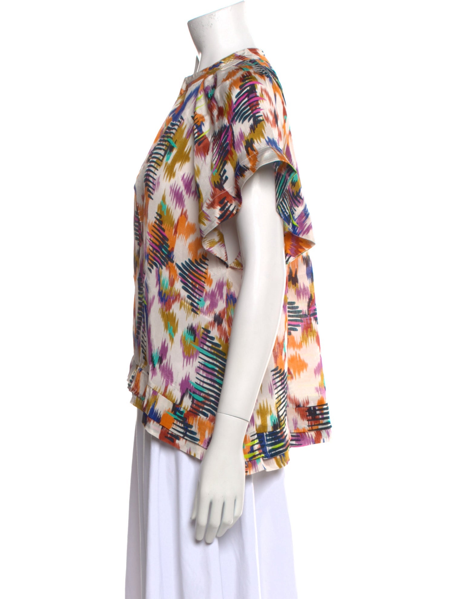 Mariacher Printed Crew Neck Blouse