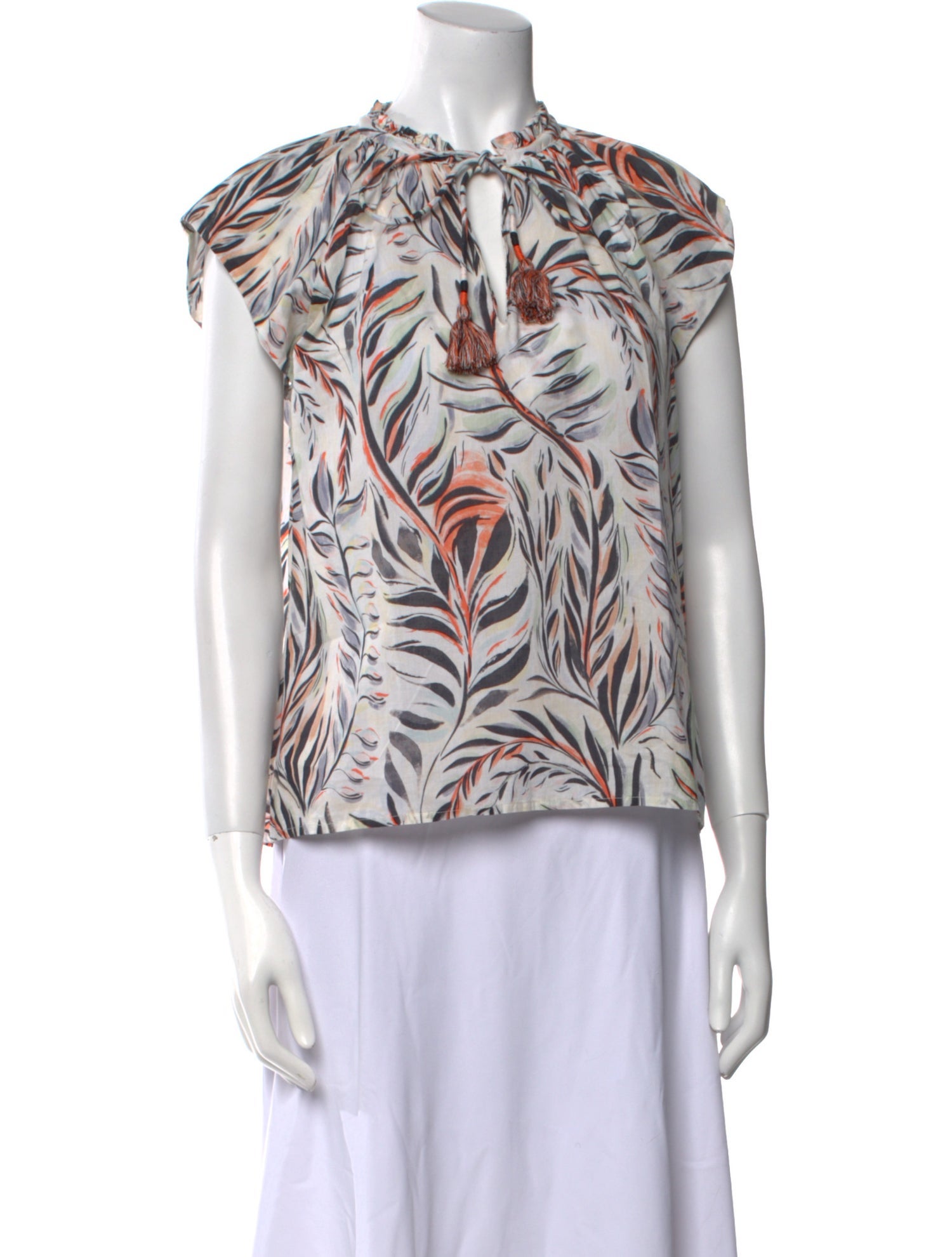 Mariacher Printed Mock Neck Blouse