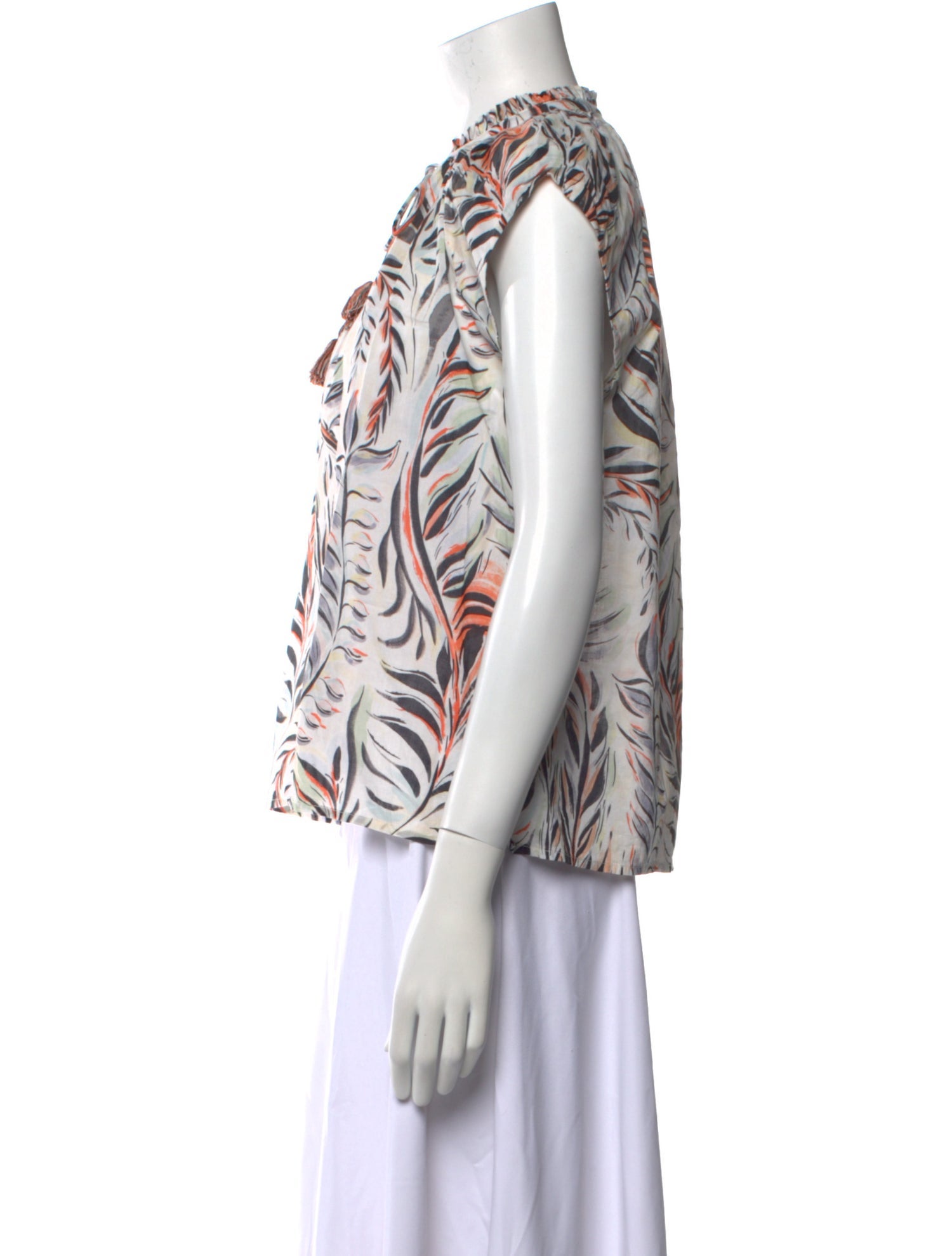 Mariacher Printed Mock Neck Blouse