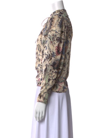 Mariacher Paisley Print Mock Neck Blouse