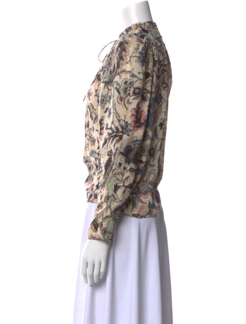 Mariacher Paisley Print Mock Neck Blouse
