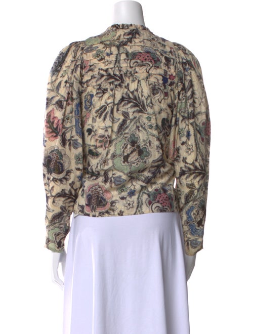 Mariacher Paisley Print Mock Neck Blouse