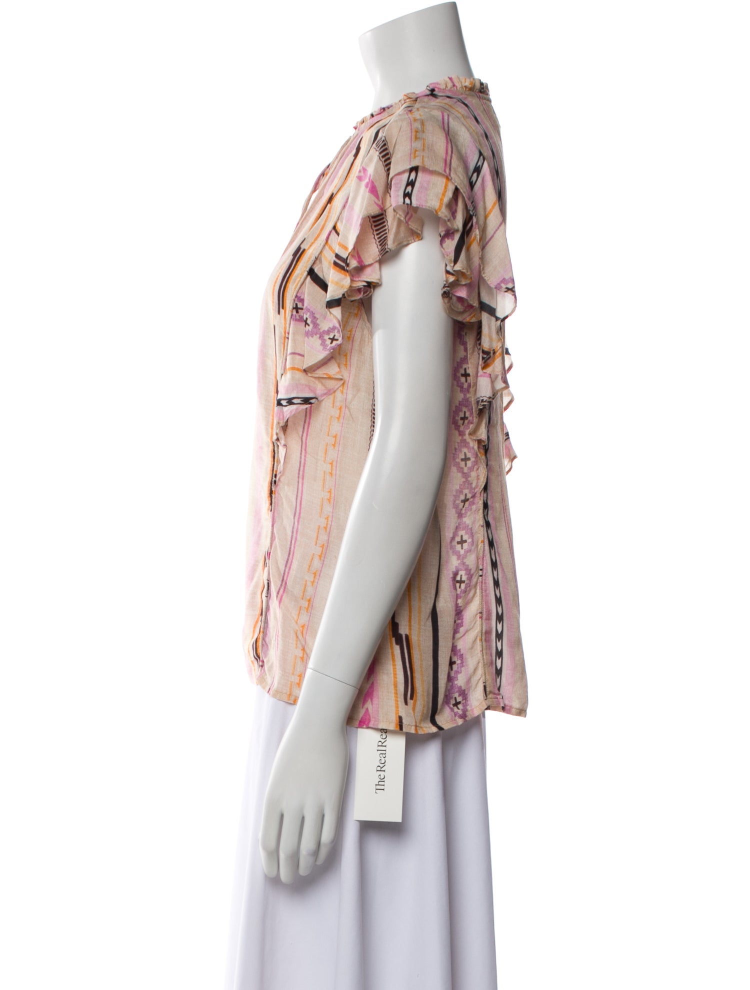 Mariacher Printed Tie Neck Blouse