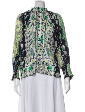 Mariacher Silk Floral Print Blouse