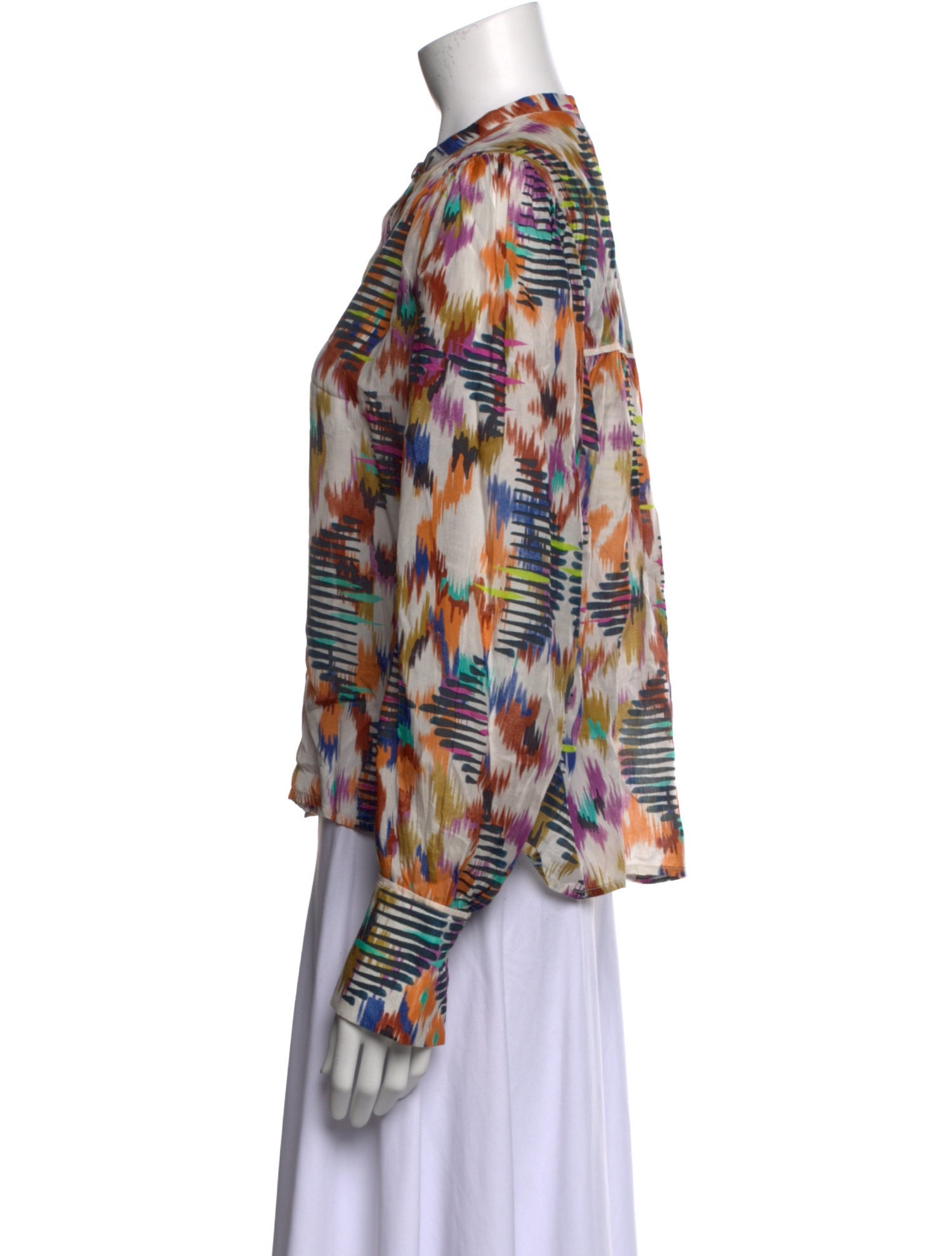 Mariacher Printed Mock Neck Blouse