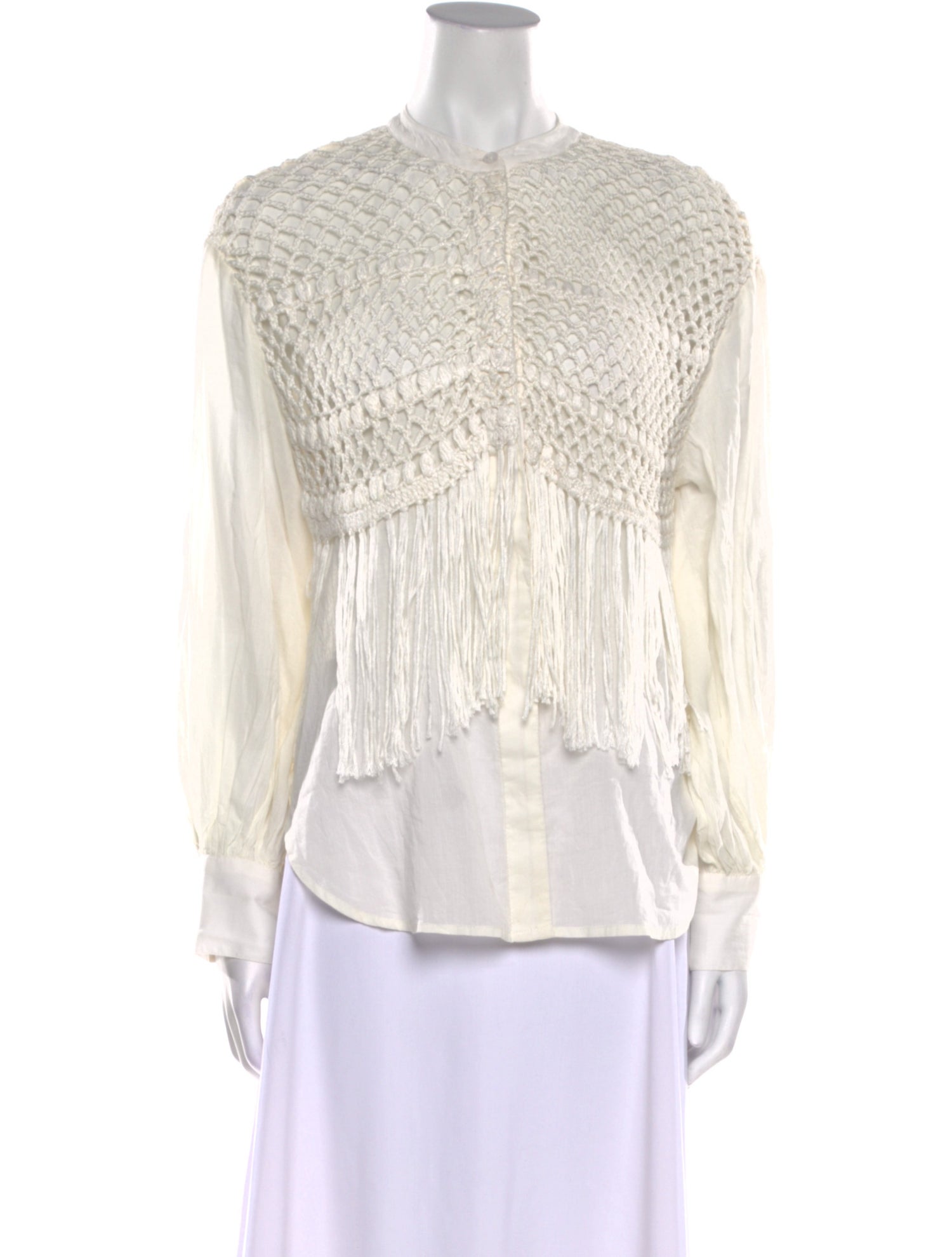 Mariacher Mock Neck Long Sleeve Blouse