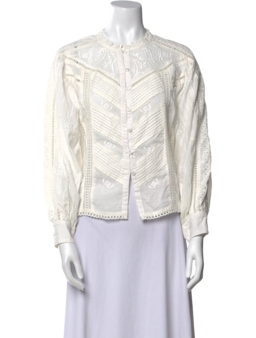 Mariacher Mock Neck Long Sleeve Blouse