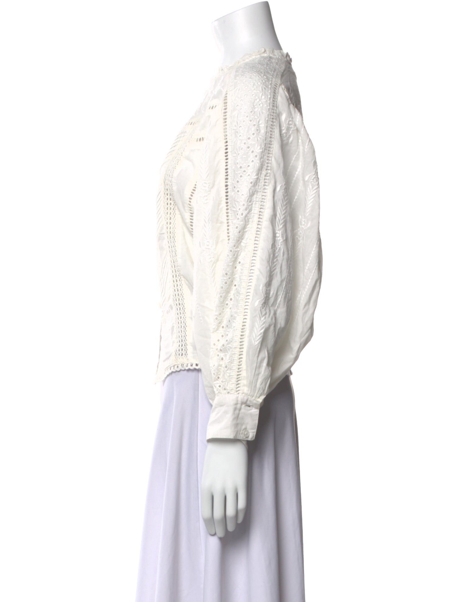 Mariacher Mock Neck Long Sleeve Blouse