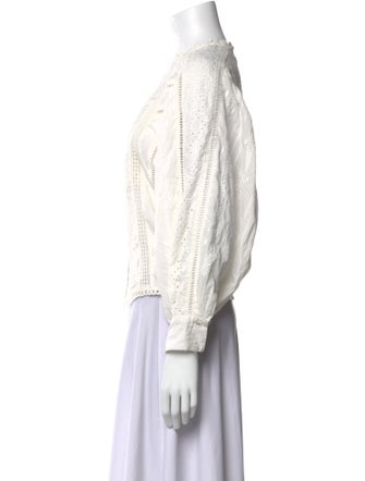 Mariacher Mock Neck Long Sleeve Blouse