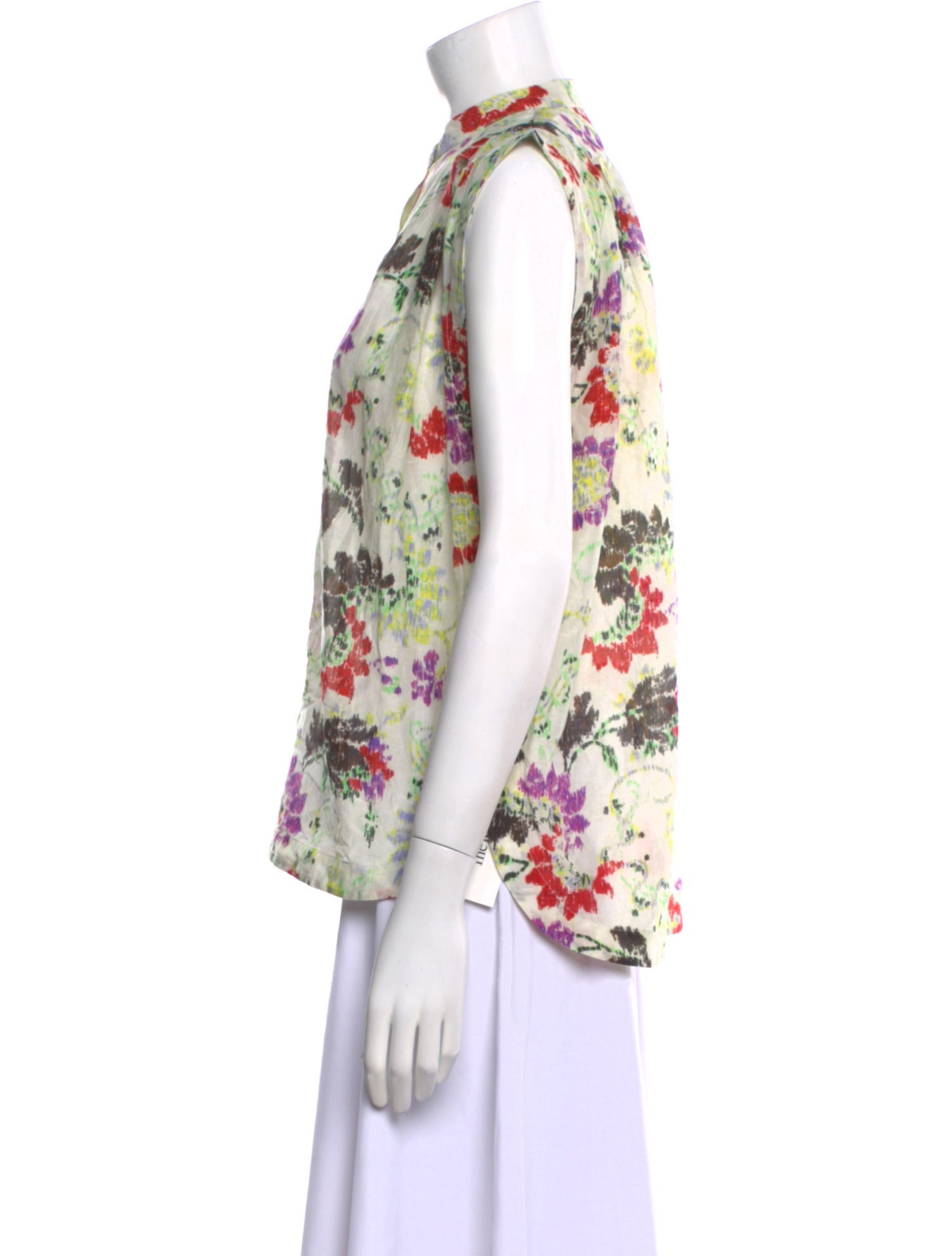 Mariacher Floral Print Mock Neck Blouse w/ Tags